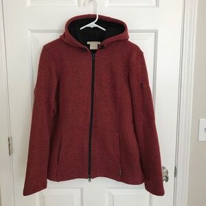 ExOfficio Teddy Fleece Hooded Jacket Size L Red